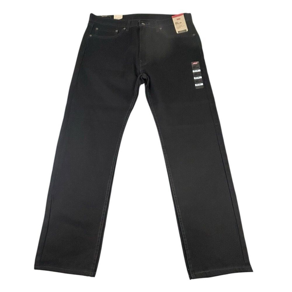 Levi's 505 Jeans Mens‎ 36X30 Regular Fit Black Wash 100% Cotton Straight Leg NWT